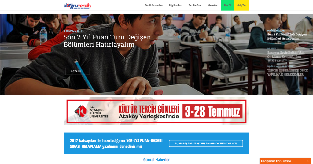 Universite Tercihi Yapinca Okul Puani Duser Mi